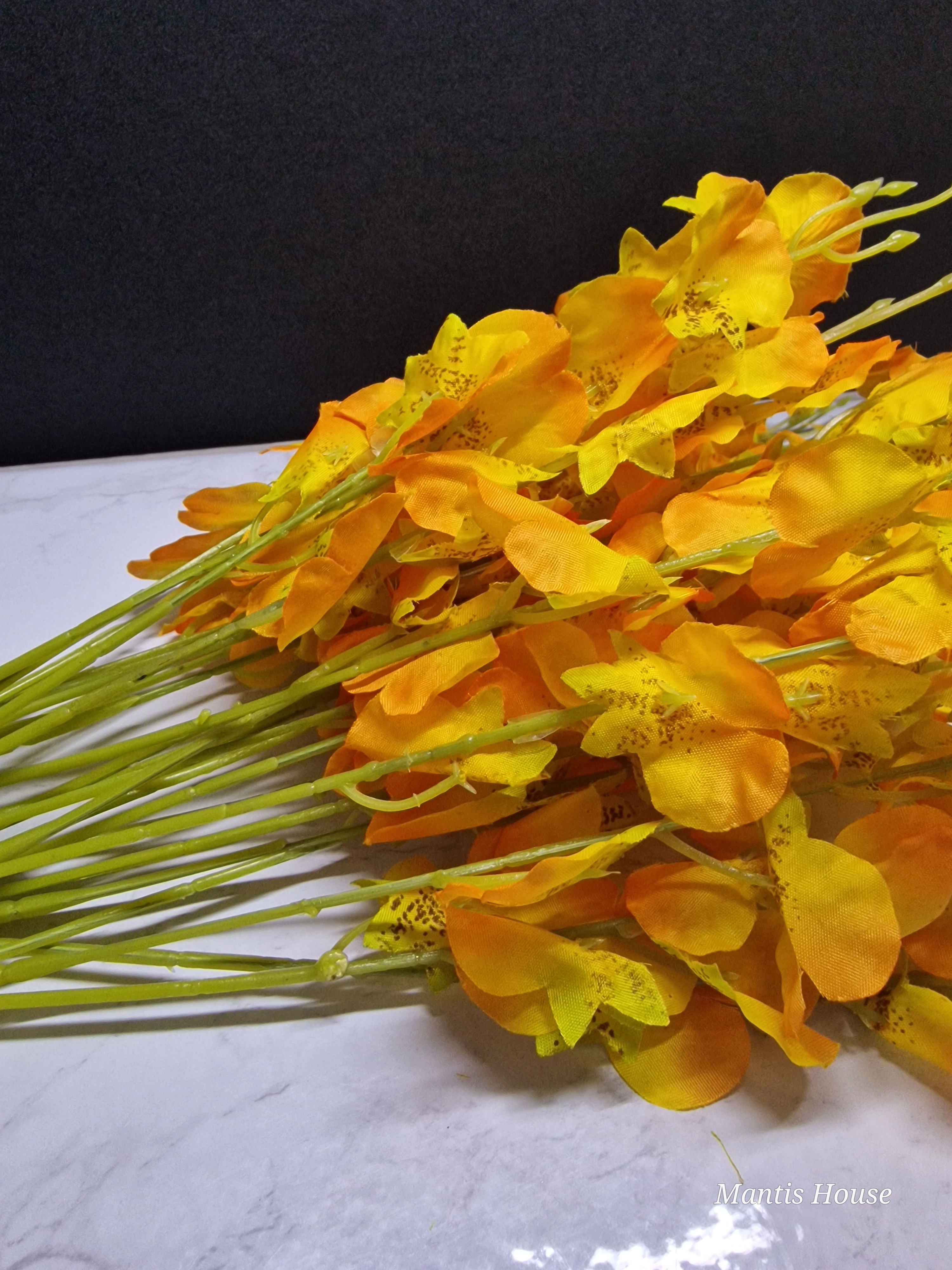 Silk Orchid Flower Branch - Sunset