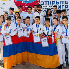 Armenian Karate Team Wins 16 Medals at Youth Martial Arts Festival in Russia