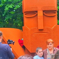 Replica of Artsakh’s Iconic Tatik-Papik Monument Unveiled in Russia