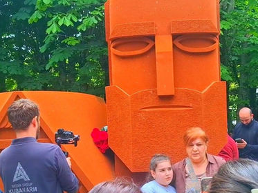 Replica of Artsakh’s Iconic Tatik-Papik Monument Unveiled in Russia