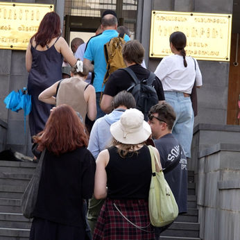 Russian Voters Head to Polls in Yerevan for Russia’s Parliamentary Election as Protesters Chant ‘No War’