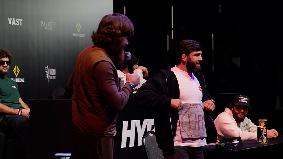 Exclusive: Shara “Bullet” Magomedov Draws UFC Belt on Back Brace for Arman Tsarukyan