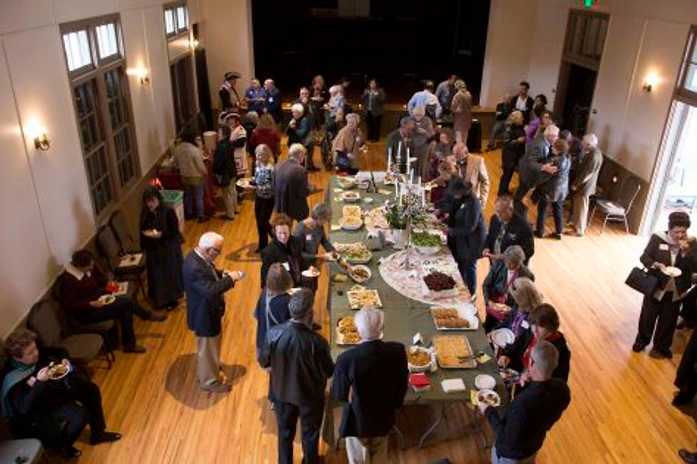 A reception in the Alhecama Theatre followed the meeting and awards ceremony. Photo by Clint Weisman.
