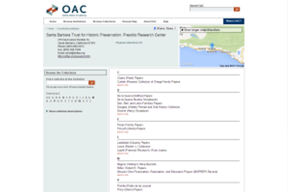 The Presidio Research Center's page on OAC.