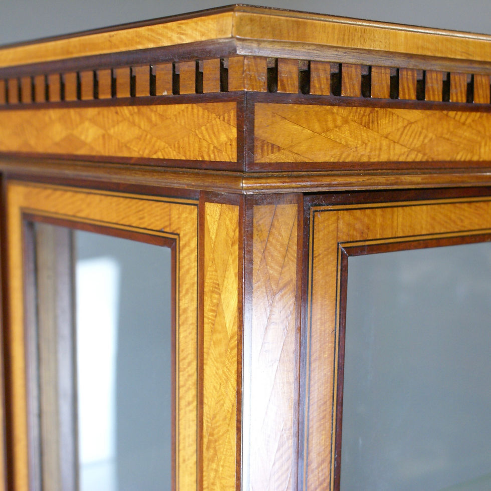 Thumbnail: A Superb Satinwood Parquetry Display Cabinet