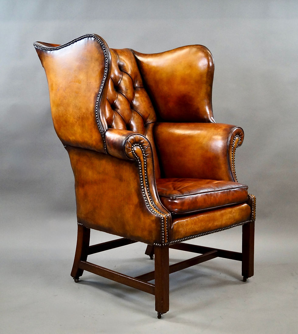 Thumbnail: A George III Mahogany Wing Chair