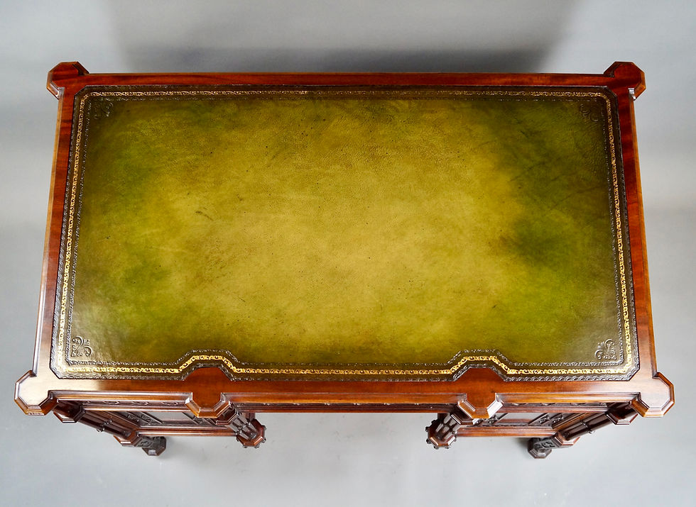 Thumbnail: A Superb Chippendale Design Mahogany Gothic Revival Desk