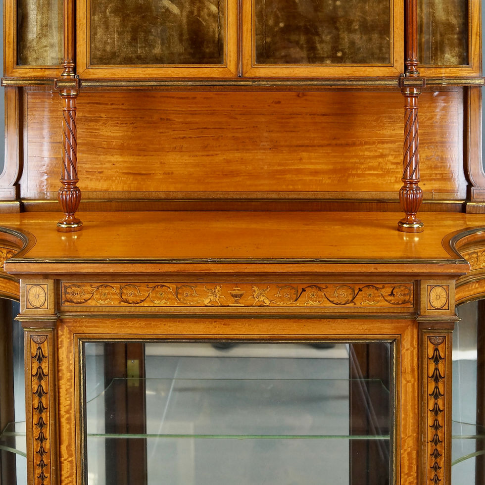 Thumbnail: A Superb Quality Satinwood & Marquetry Display Cabinet