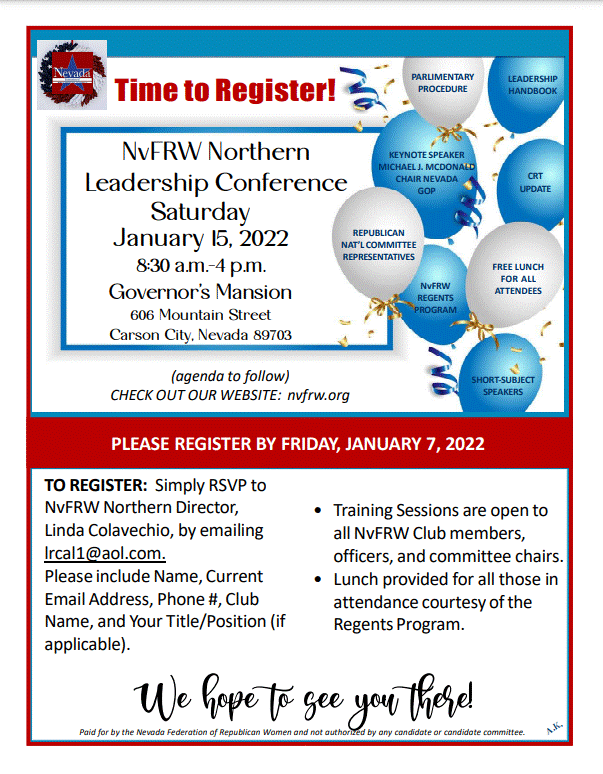 Nevada Federation Republican Women Northern Leadership Conference