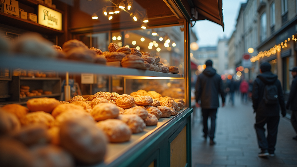 Eye-level view of baked goods booth at D-town Energy