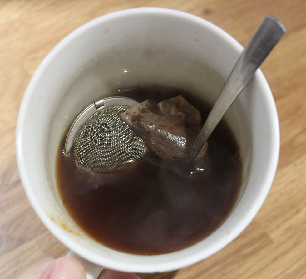 Earl Grey tea steeping.