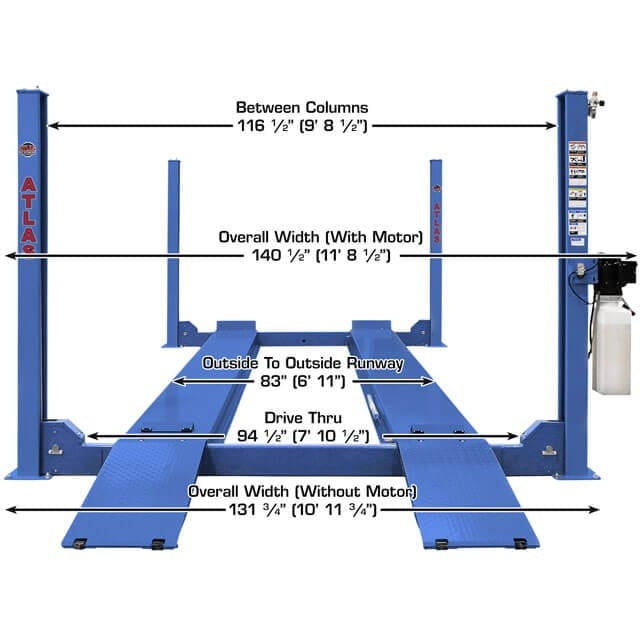 Thumbnail: Atlas Platinum PVL14 4 Post Lift + RJ7000 Rolling Jacks ALI Certified Combo