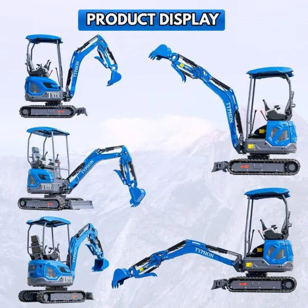 Thumbnail: TYPHON TERROR XIX STORM Mini Excavator – 4000lbs Trench Digger with Boom...