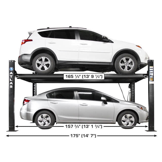 Thumbnail: Atlas ALI Certified APEX 8 4 Post Lift + RJ35 Sliding Jacks Combo