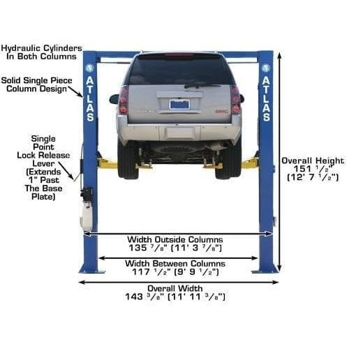 Thumbnail: Atlas OHX10000X 10,000 lb Extra Tall 2-Post Lift