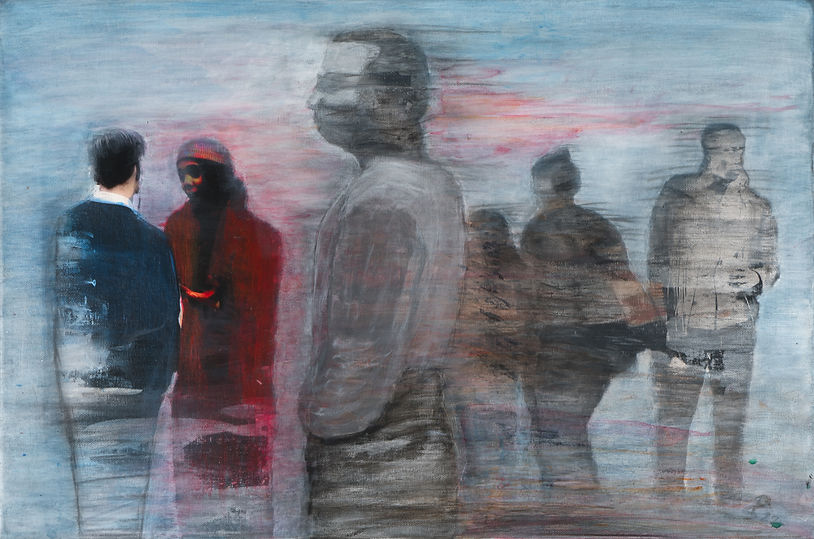 Rush Hour - Peter Stahr - 2024 -Acryl / Mixed Media auf Leinwand - 40 x 60 cm