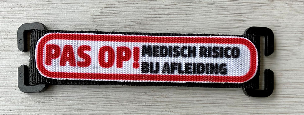 Thumbnail: Waarschuwingspatch® 10×2 ,5cm – Klittenband (haakzijde)