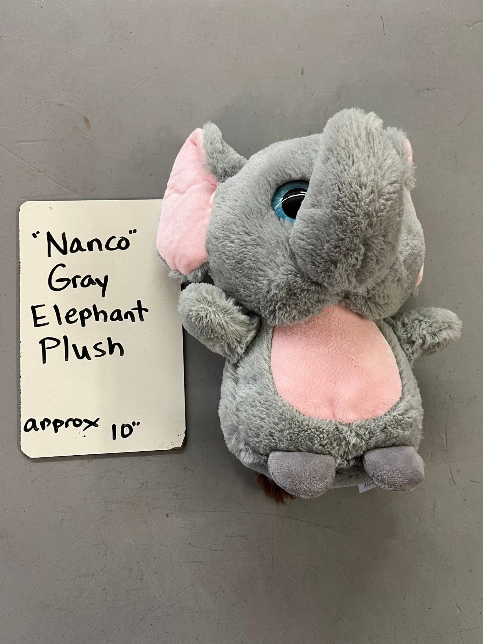 Size 10” Nanco Gray Elephant Plush