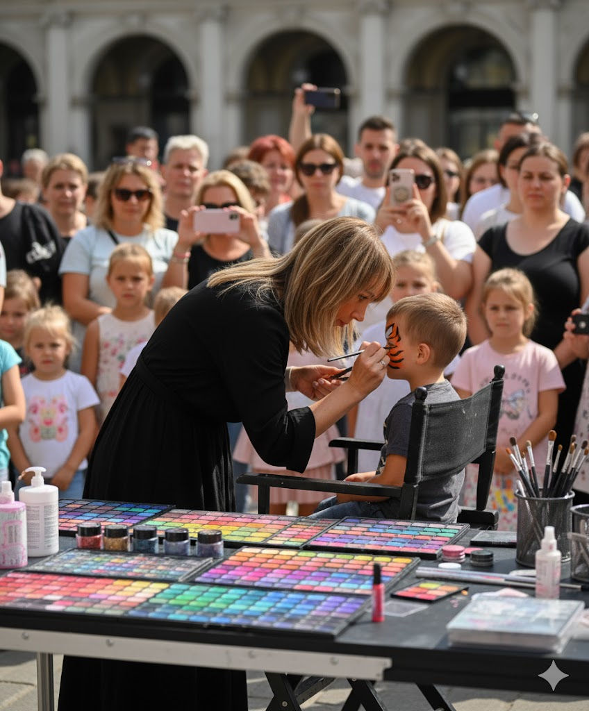 Atelier maquillage artistique pour enfants dans une galerie marchande
