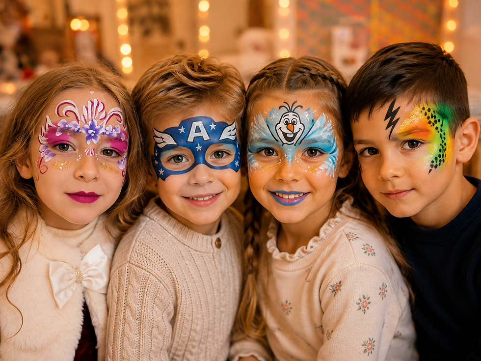 Enfants maquillés lors d’une animation de maquillage artistique à Pérols près de Montpellier