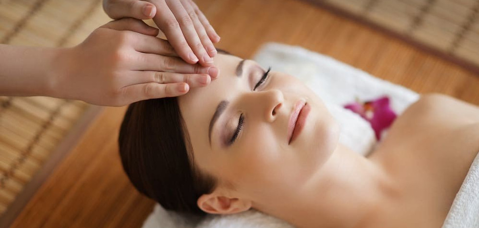 Head face massage.