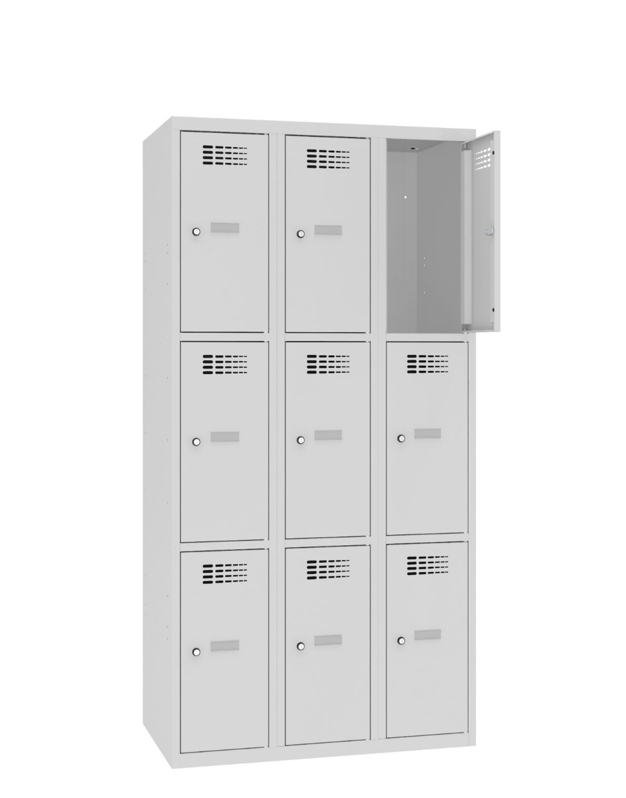 Metāla 3-nodalījumu skapis - mantu glabātuve SUS 333 W ST