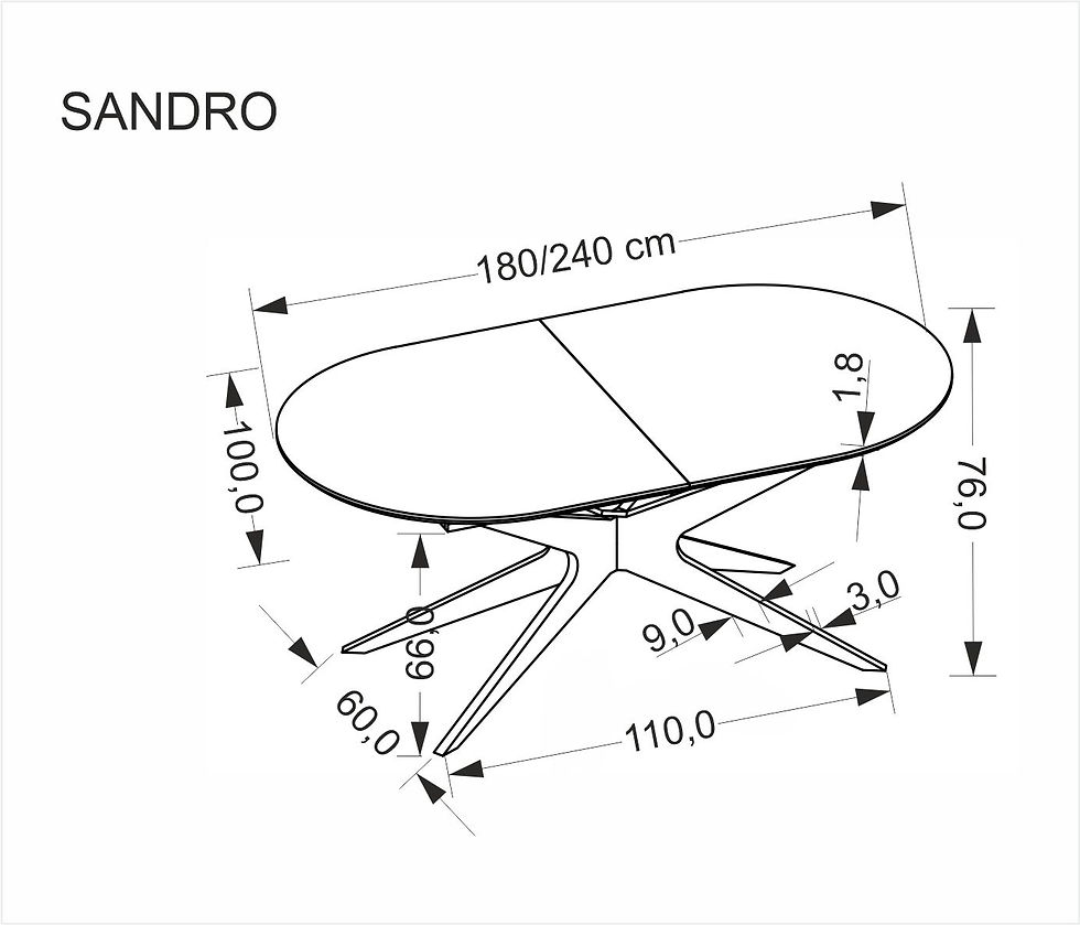 Sīktēls: Izvelkams galds Sandro