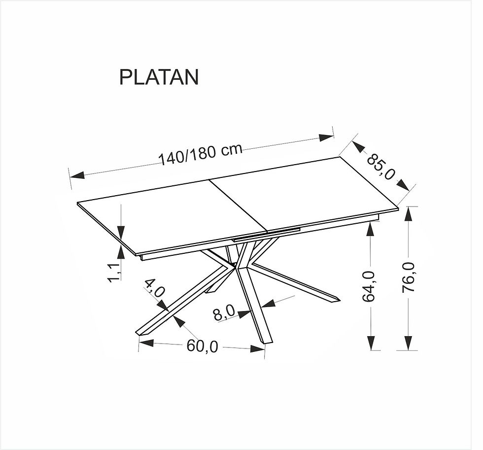 Sīktēls: Izvelkams galds Platan