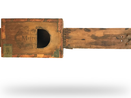 1930's Cigar Box Guitar with Half Moon Sound Hole