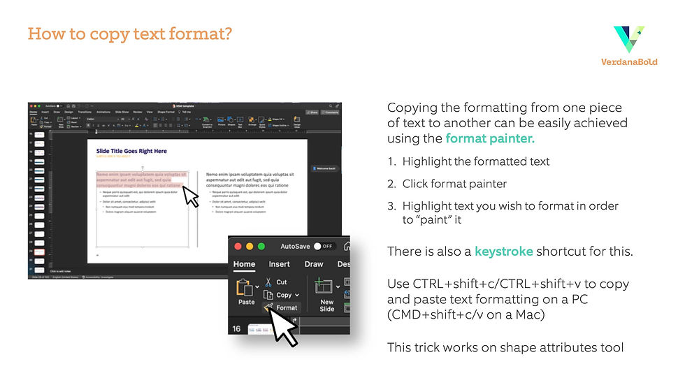 How to copy a text style in PowerPoint
