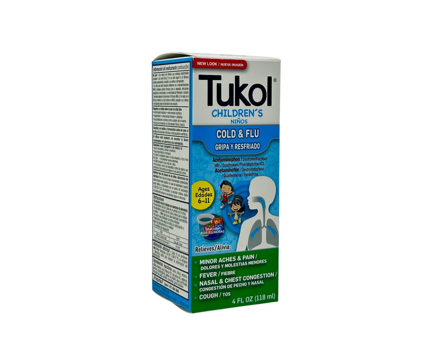 Tukol Jarabe de Nino Gripe y Resfriado (Azul) 4 oz.