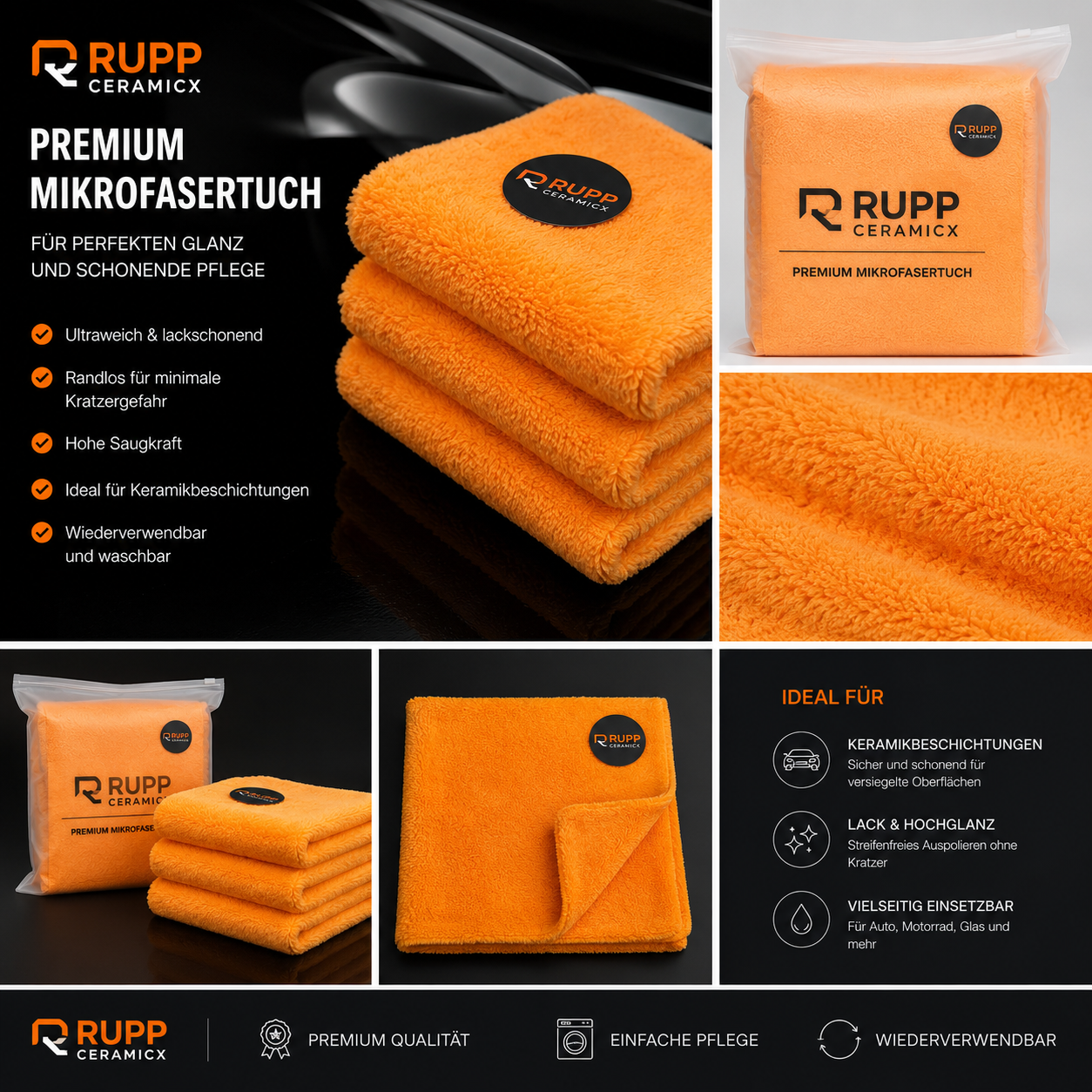 Rupp Ceramicx Aftercare Pack – 5 Premium Mikrofasertücher