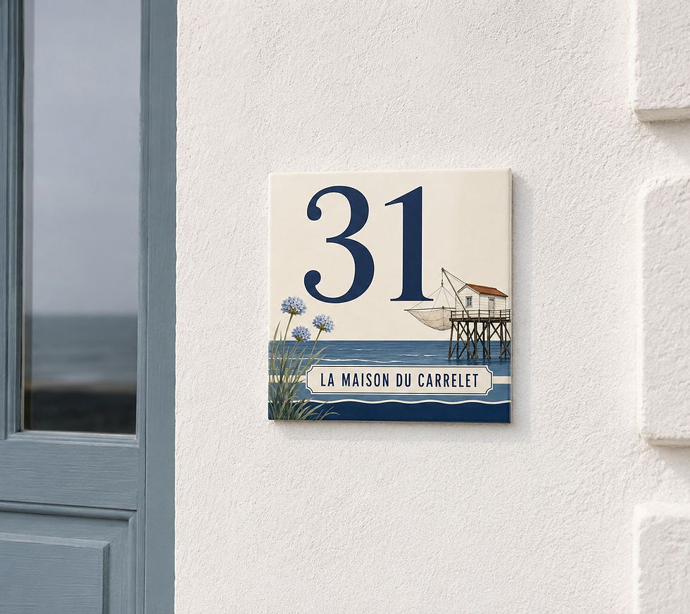 Numéro de maison personnalisé sur céramique – Pécheurs