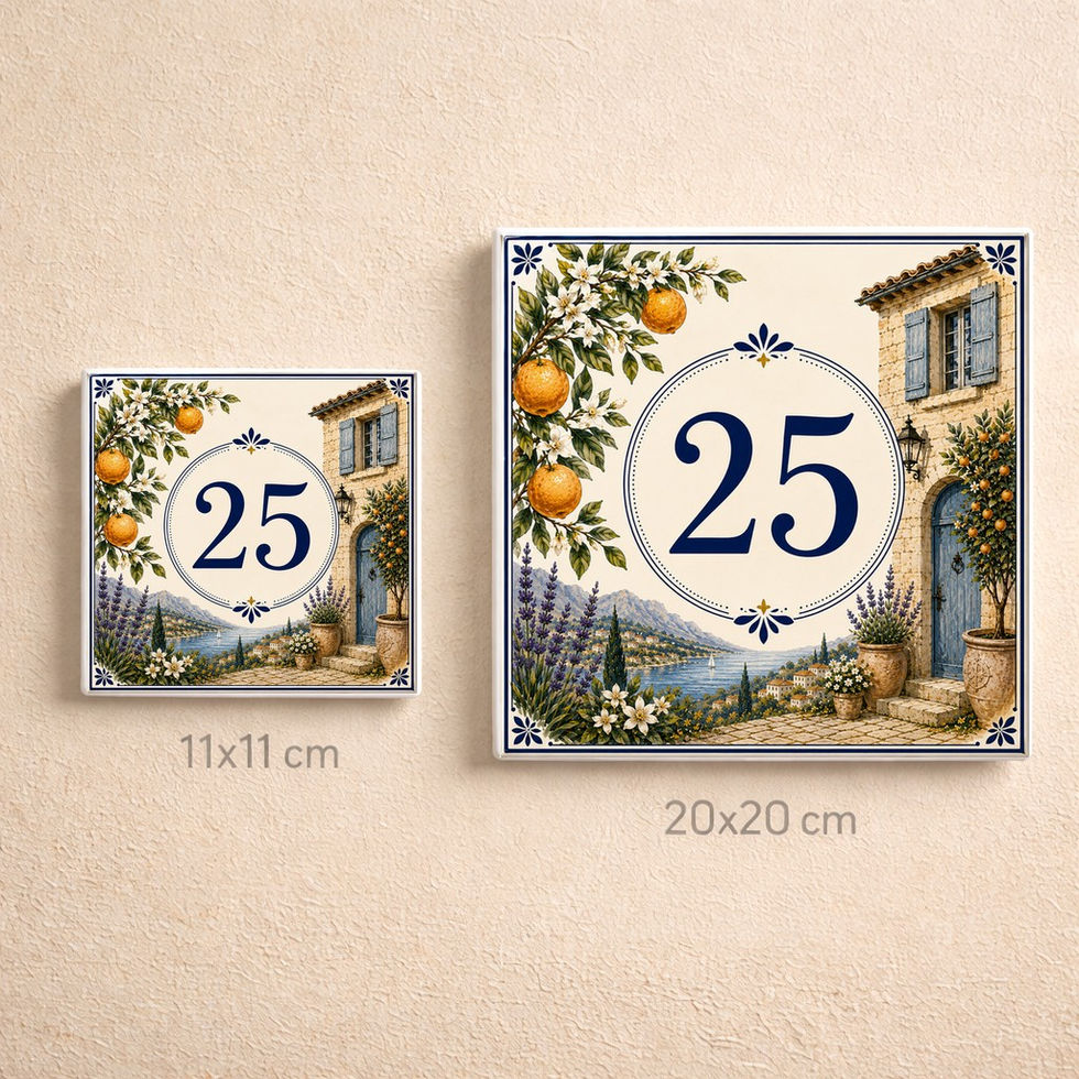 Numéro de maison décoratif personnalisé sur céramique – Orangerie