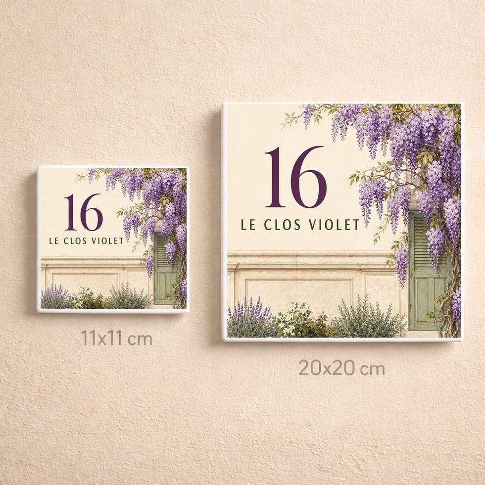 Numéro de maison personnalisé sur céramique – Glycine