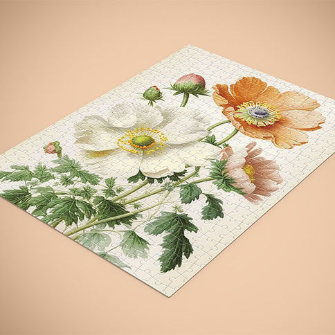 Puzzle 500 ou 1000 pièces affiche fleurs vintage