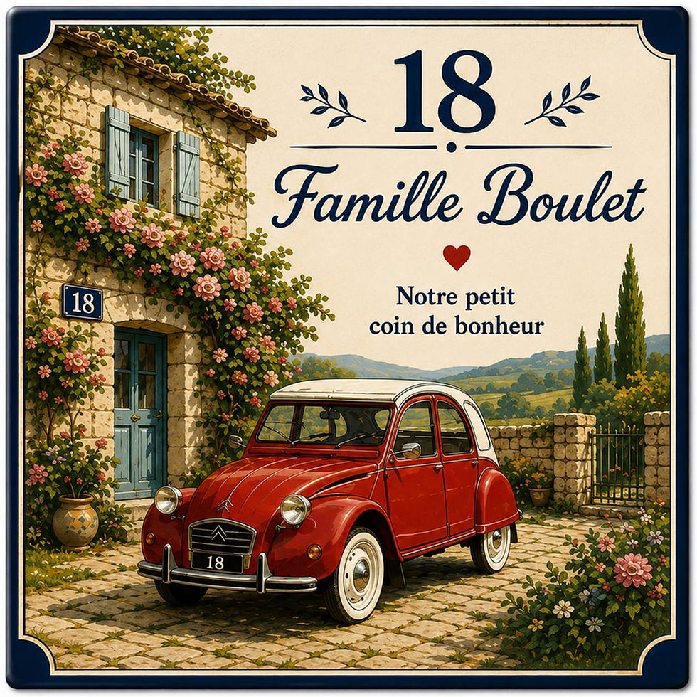 Plaque de maison personnalisée – Numéro, nom ou texte libre – 2cv