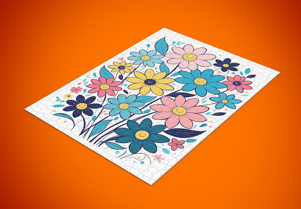 Puzzle 500 pièces bouquet de fleurs smiley