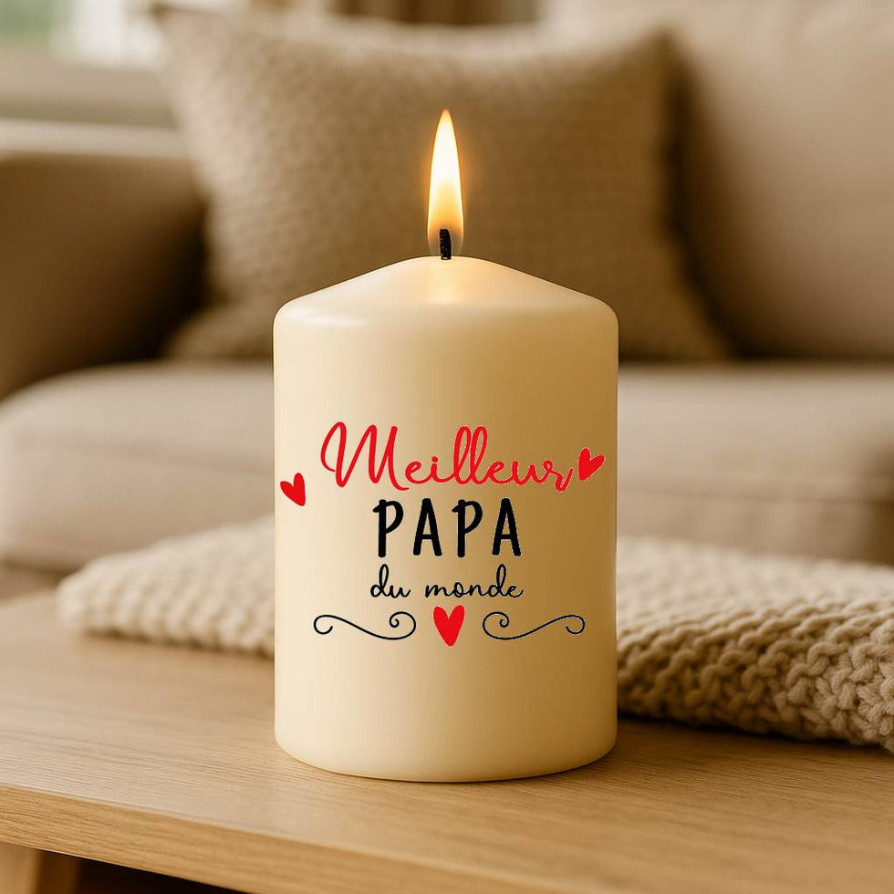 Bougie personnalisée avec message meilleure papa du monde