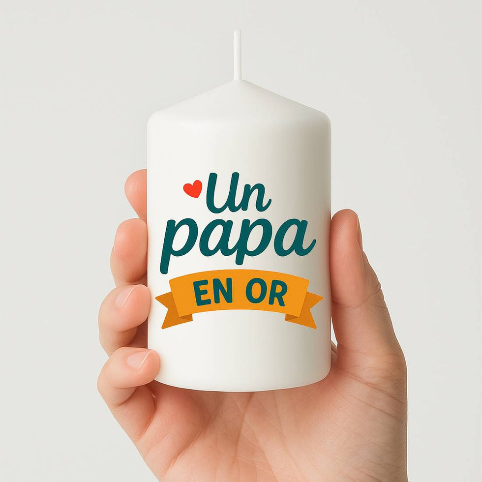 Bougie personnalisée avec message un papa en or