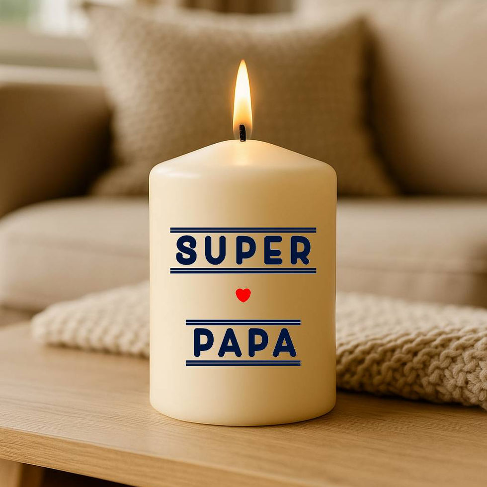 Bougie personnalisée avec message super Papa