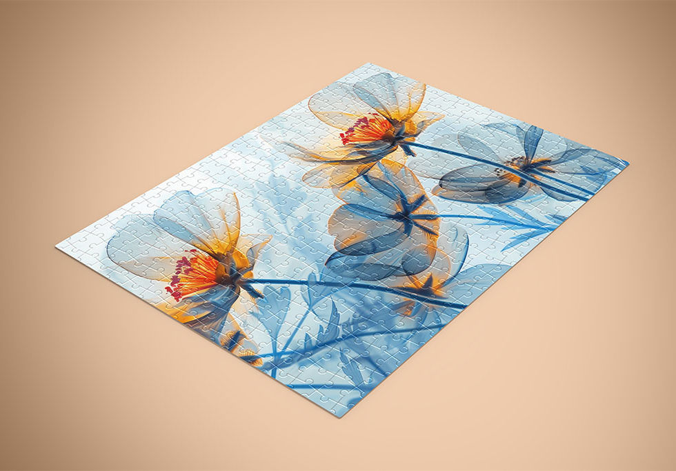 Puzzle 500 ou 1000 pièces fleurs fluorescente