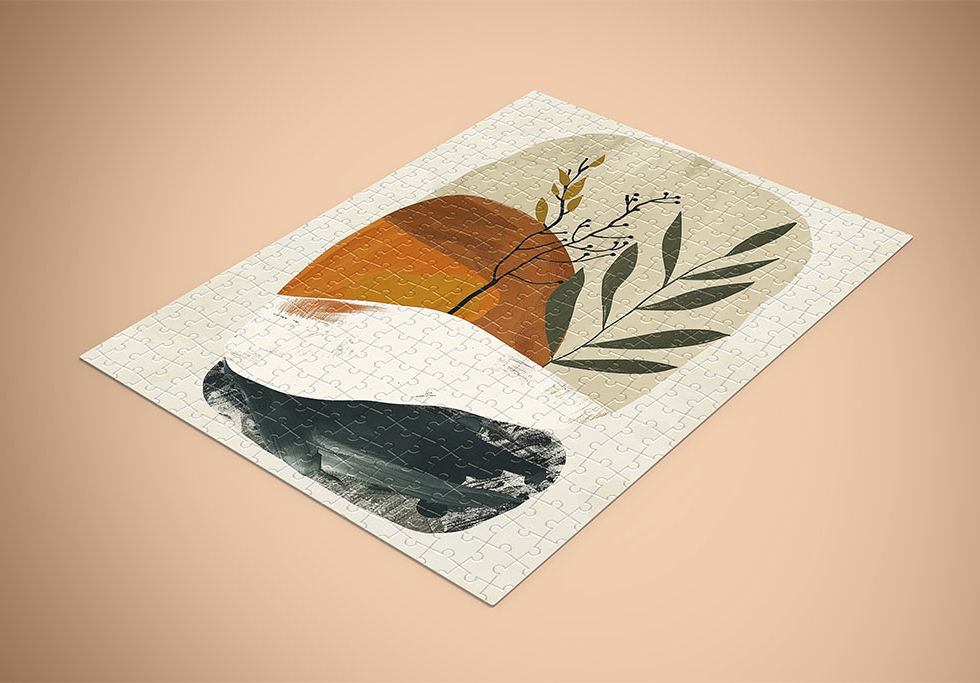 Puzzle 500 ou 1000 pièces rond et fleurs minimaliste