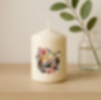 Bougie personnalisée imprimé tortue et fleurs watercolor