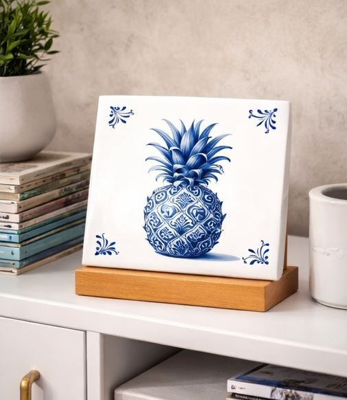 carreau-decoratif-ananas-style-bleu-delft-ceramique-decoration-murale