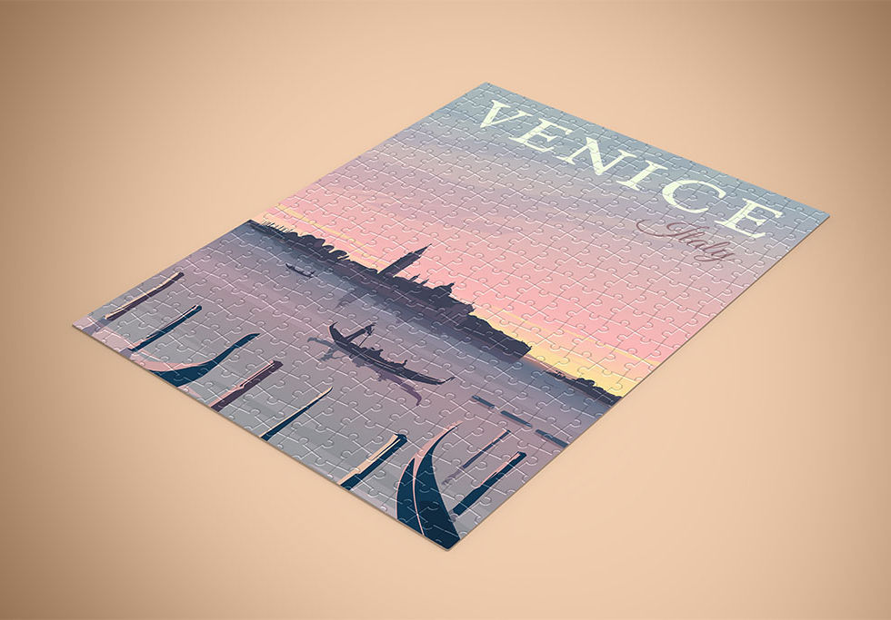 Puzzle 500 ou 1000 pièces Venice gondole