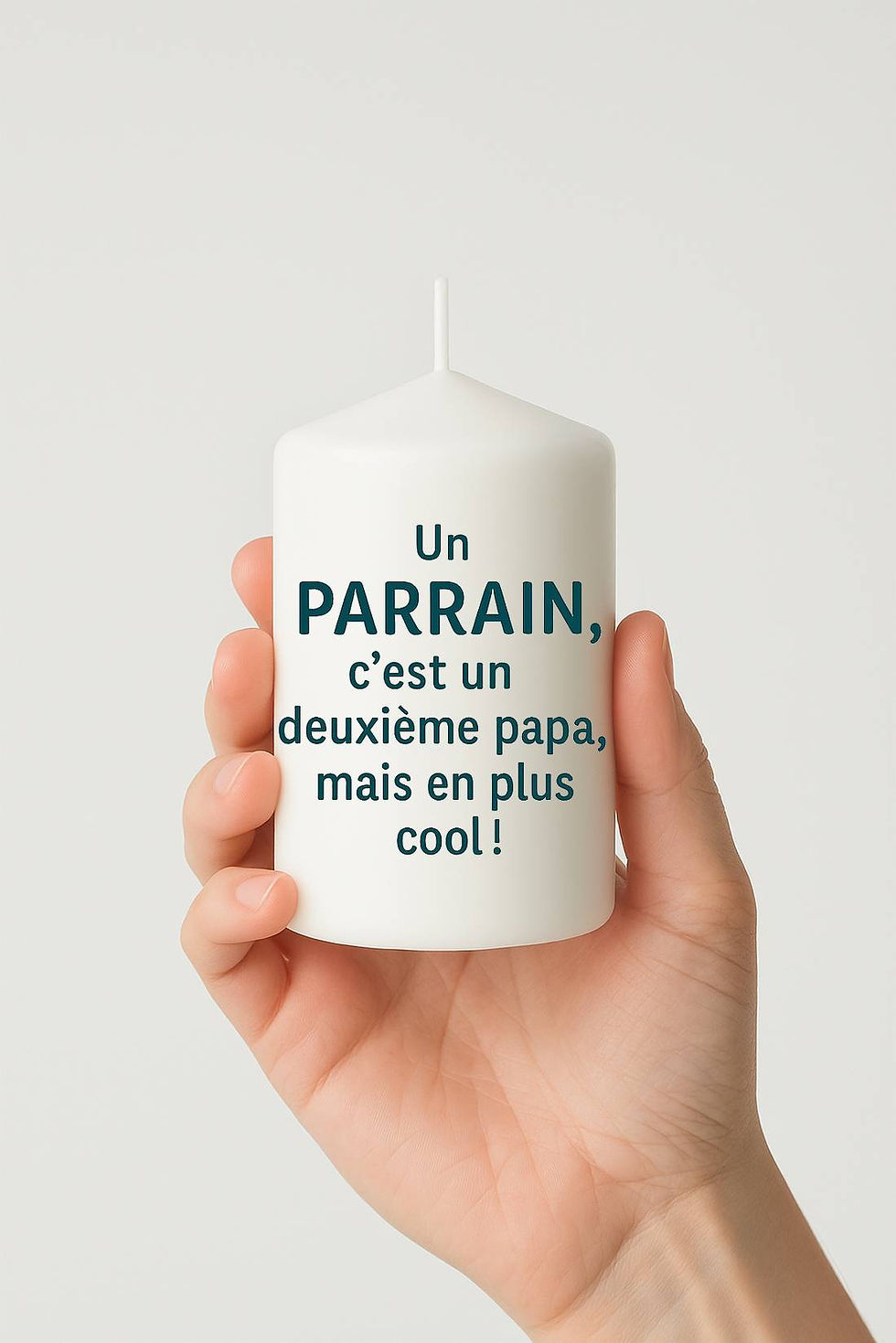 Bougie personnalisée avec message un parrain en plus cool