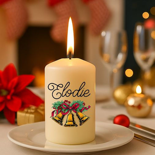 Bougie personnalisée de Noël 🎄 | Cadeau unique avec prénom ou message