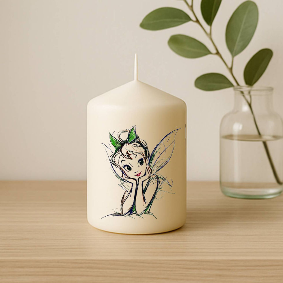 Bougie personnalisée fée clochette