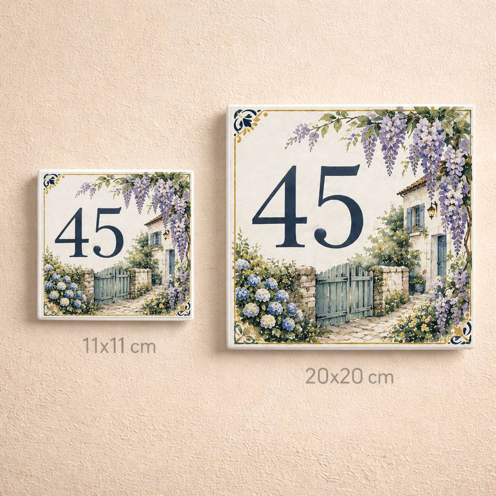 Numéro de maison décoratif personnalisé sur céramique – Glycine